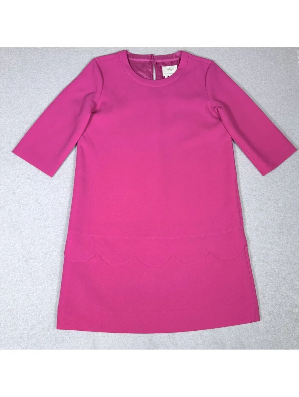 Kate Spade Dress 6 Pink Fuchsia Fancy Meeting You Sweetheart Scallop Demi Shift